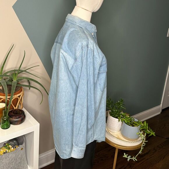 Vintage Union Khaki Denim Shirt Rugged Workwear Y2K Oversized Button-Up Menswear - Picture 4 of 12